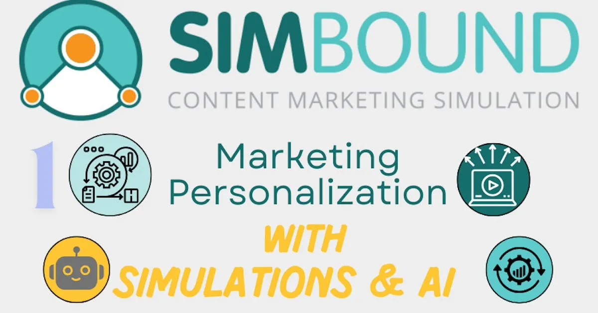 digital marketing personalization with simulations and AI and simbound logo blog cover