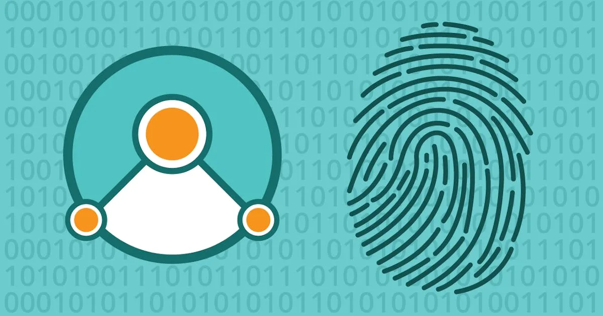Simbound logo with symbol of fingerprint