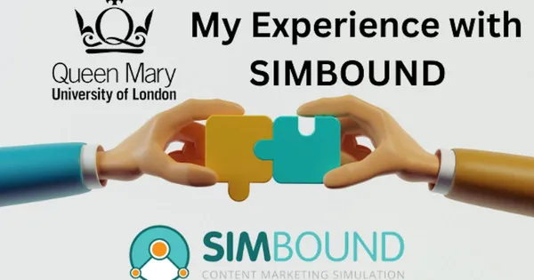 Quueen Mary University and Simbound logo with illustration of hands putting together two puzzle pieces