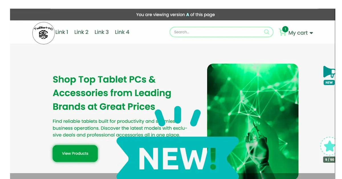 Home Page Simulated Website