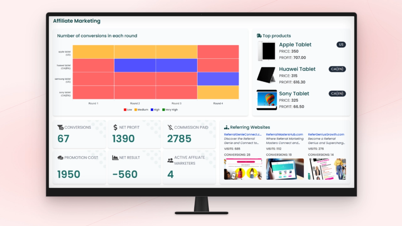 Simbound Affiliate Dashboard