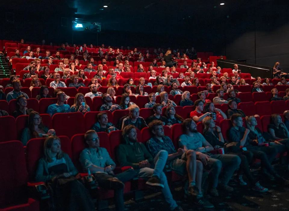 person watching movie