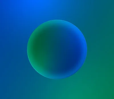 a blue and green background with a circular shape